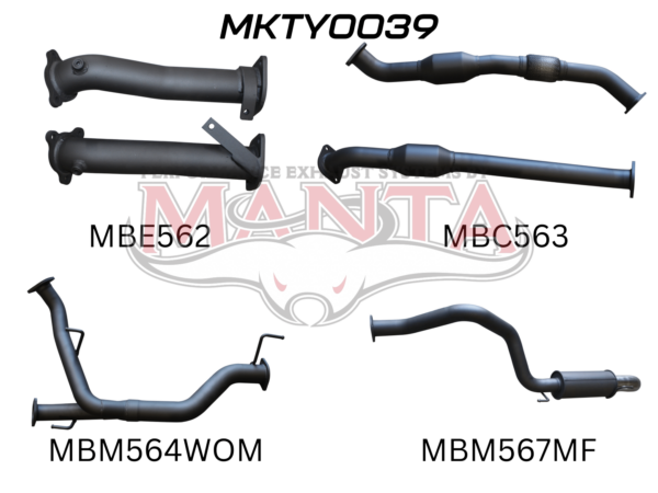 Toyota Landcruiser VDJ200 Manta 2 1/2Dual Cats-3 Rear Muffler & Dump